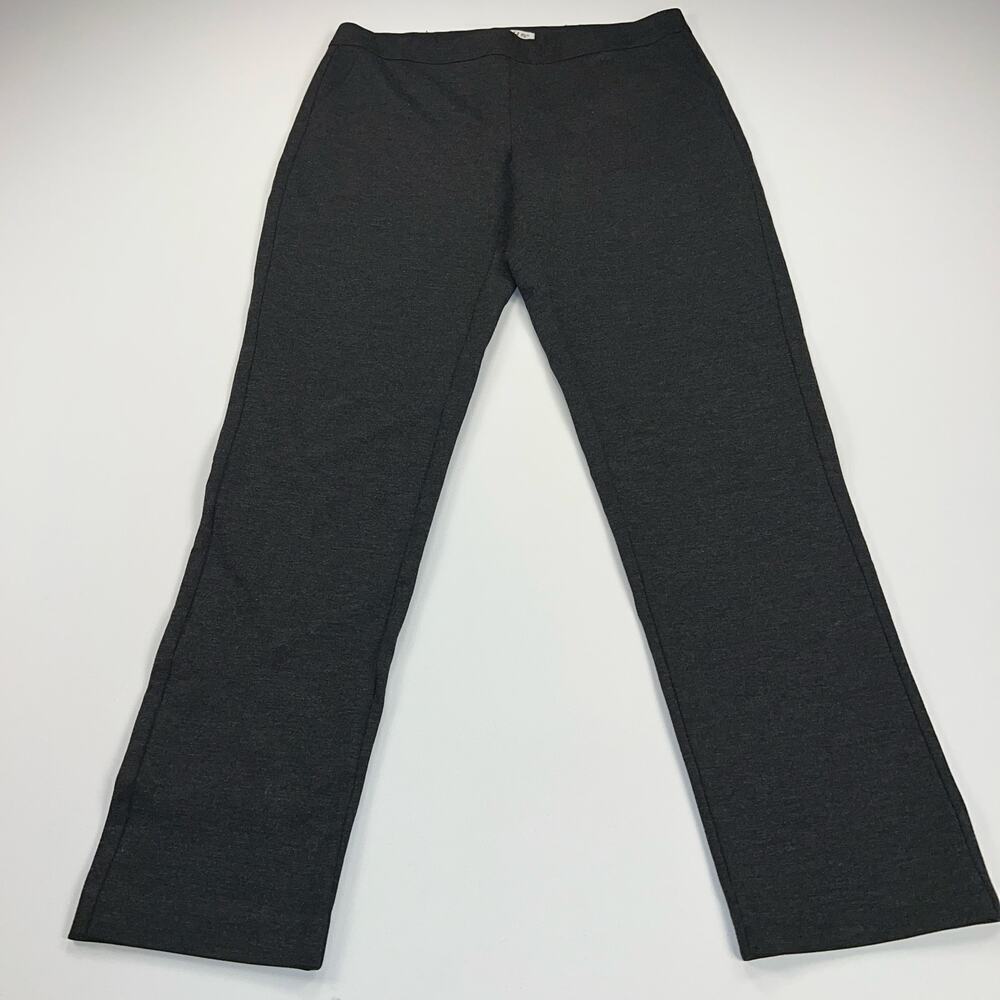 Orvis Dark Gray Mid Rise Ponte Straight Leg Pants Faux Front Pockets Size 6